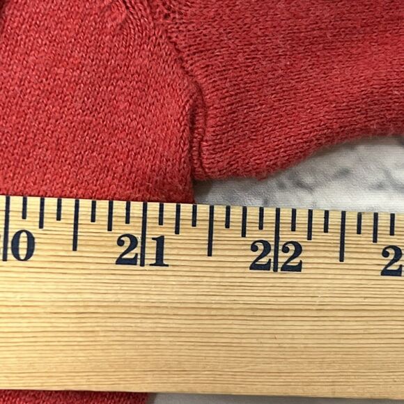 J Crew Sweater Men Large Red Cotton Cashmere Blend V Neck Knit Long Sleeve JCREW - Picture 5 of 11